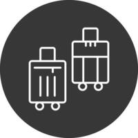 Suitcases Line Inverted Icon Design vector