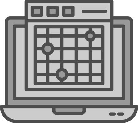 Heatmap Line Filled Greyscale Icon Design