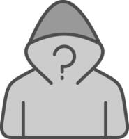 Anonymity Line Filled Greyscale Icon Design vector