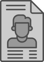 User Profile Line Filled Greyscale Icon Design vector