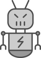 botnet línea lleno escala de grises icono diseño vector