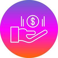 Payday Loan Line Gradient Circle Icon vector