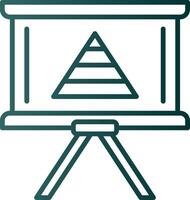 Pyramid Chart Line Gradient Icon vector