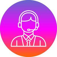Customer Service Line Gradient Circle Icon vector