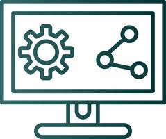 Connection Line Gradient Icon vector