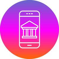 Mobile Banking Line Gradient Circle Icon vector