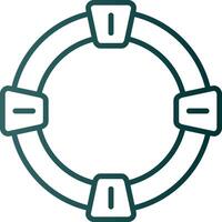 Life Saver Line Gradient Icon vector