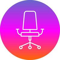 oficina silla línea degradado circulo icono vector