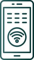 icono de gradiente de línea wifi vector