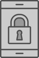 Smartphone Line Filled Greyscale Icon Design vector