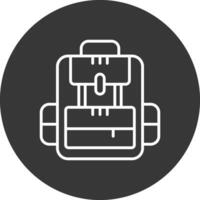 mochila línea invertido icono diseño vector