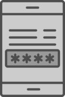 Password Line Filled Greyscale Icon Design vector