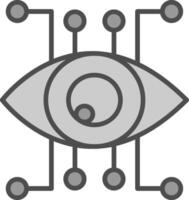 Eye Recognition Line Filled Greyscale Icon Design vector