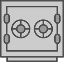 Safe Line Filled Greyscale Icon Design vector