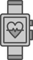 Smart Watch Line Filled Greyscale Icon Design vector