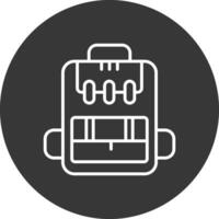 Backpack Line Inverted Icon Design vector