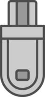 Flash Drive Line Filled Greyscale Icon Design vector