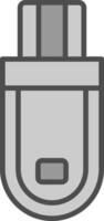 Flash Drive Line Filled Greyscale Icon Design vector