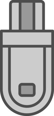 Flash Drive Line Filled Greyscale Icon Design