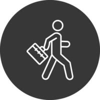 hombre línea invertido icono diseño vector