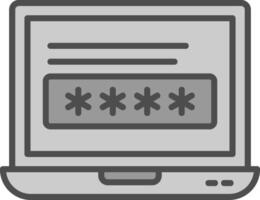 Laptop Line Filled Greyscale Icon Design vector