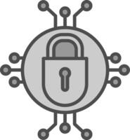 Cyber Security Line Filled Greyscale Icon Design vector