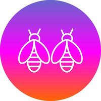 Bees Line Gradient Circle Icon vector