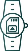 Sim Card Line Gradient Icon vector