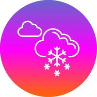 Snowing Line Gradient Circle Icon vector