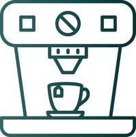 icono de gradiente de línea de máquina de café vector