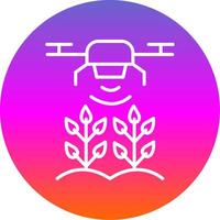 Agricultural Drones Line Gradient Circle Icon vector