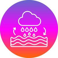 Water Cycle Line Gradient Circle Icon vector