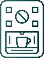 icono de gradiente de línea de máquina de café vector