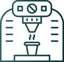 icono de gradiente de línea de máquina de café vector