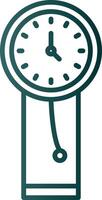 icono de gradiente de línea de reloj vector