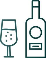 Wine Bottle Line Gradient Icon vector