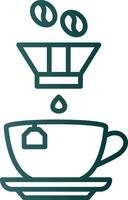 Coffee Filter Line Gradient Icon vector