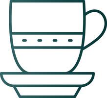 icono de gradiente de línea de taza de té vector
