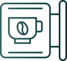 café señalización línea degradado icono vector