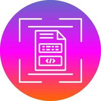 Document Scan Line Gradient Circle Icon vector