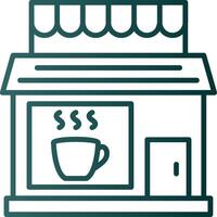 icono de gradiente de línea de cafetería vector