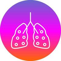 Pulmonology Line Gradient Circle Icon vector