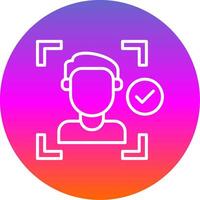 Face Detection Line Gradient Circle Icon vector