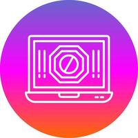 Ad Blocker Line Gradient Circle Icon vector
