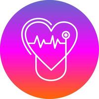 Cardiology Line Gradient Circle Icon vector