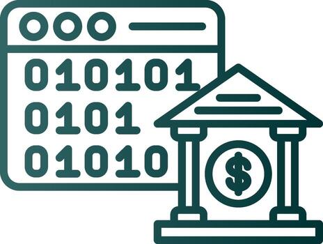 icono de gradiente de línea del navegador vector