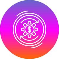 Return On Investment Line Gradient Circle Icon vector