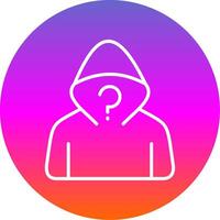 Anonymity Line Gradient Circle Icon vector