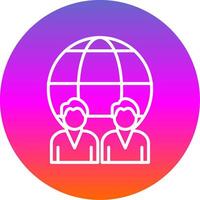 Global Management Line Gradient Circle Icon vector