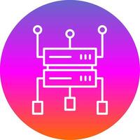 Data Structure Line Gradient Circle Icon vector